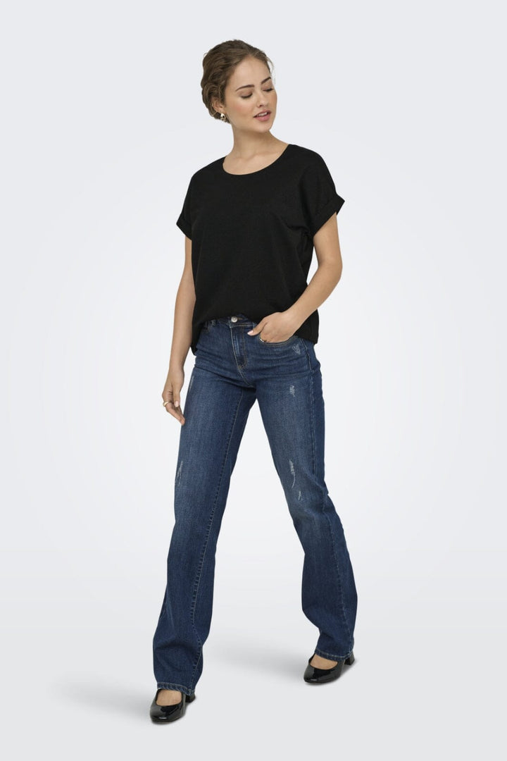 Only - Onlmoster Glitter S/S Top - 4847262 Black Black Lurex