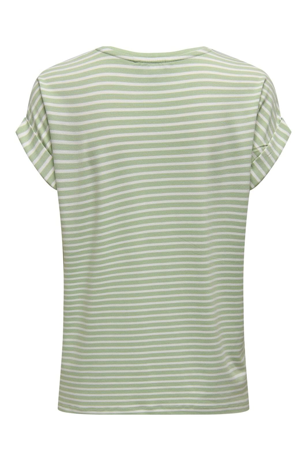 Only - Onlmoster Stripe S/S O-Neck Top - 4693929 Laurel Green Cloud Dancer