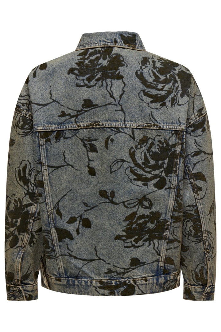 Only - Onlmott Ls Floral Jacket Red Dot - 4596242 Medium Blue Denim Jakker 