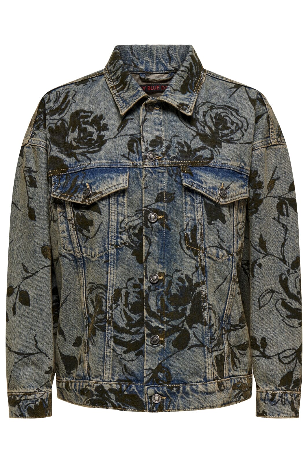 Only - Onlmott Ls Floral Jacket Red Dot - 4596242 Medium Blue Denim Jakker 