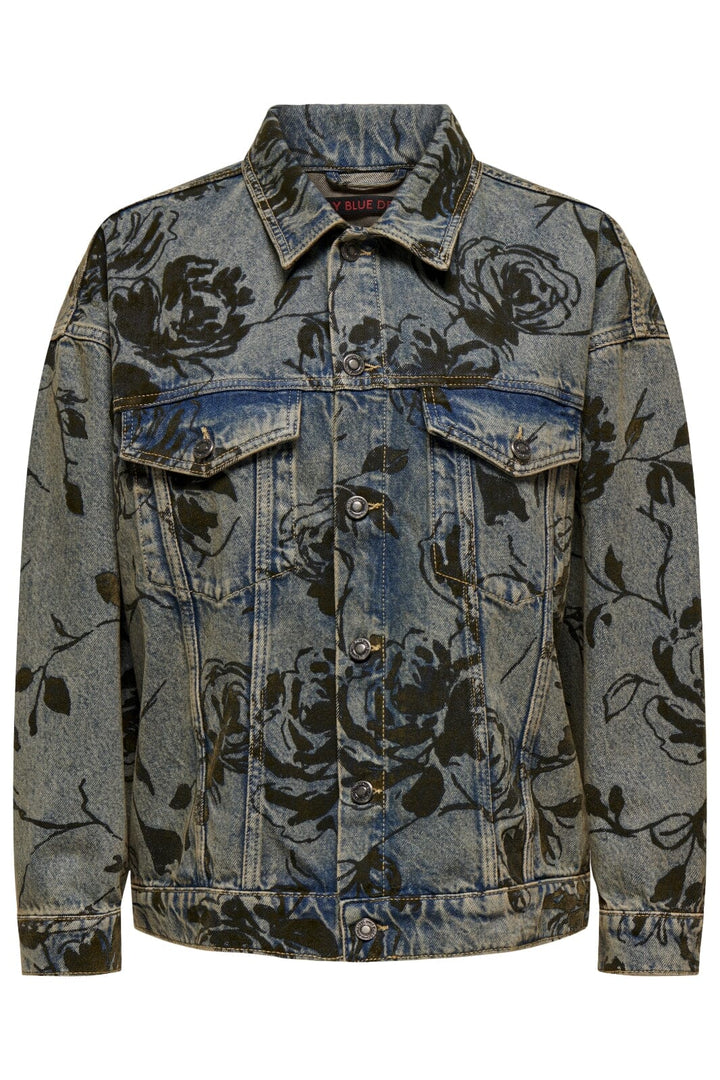 Only - Onlmott Ls Floral Jacket Red Dot - 4596242 Medium Blue Denim Jakker 