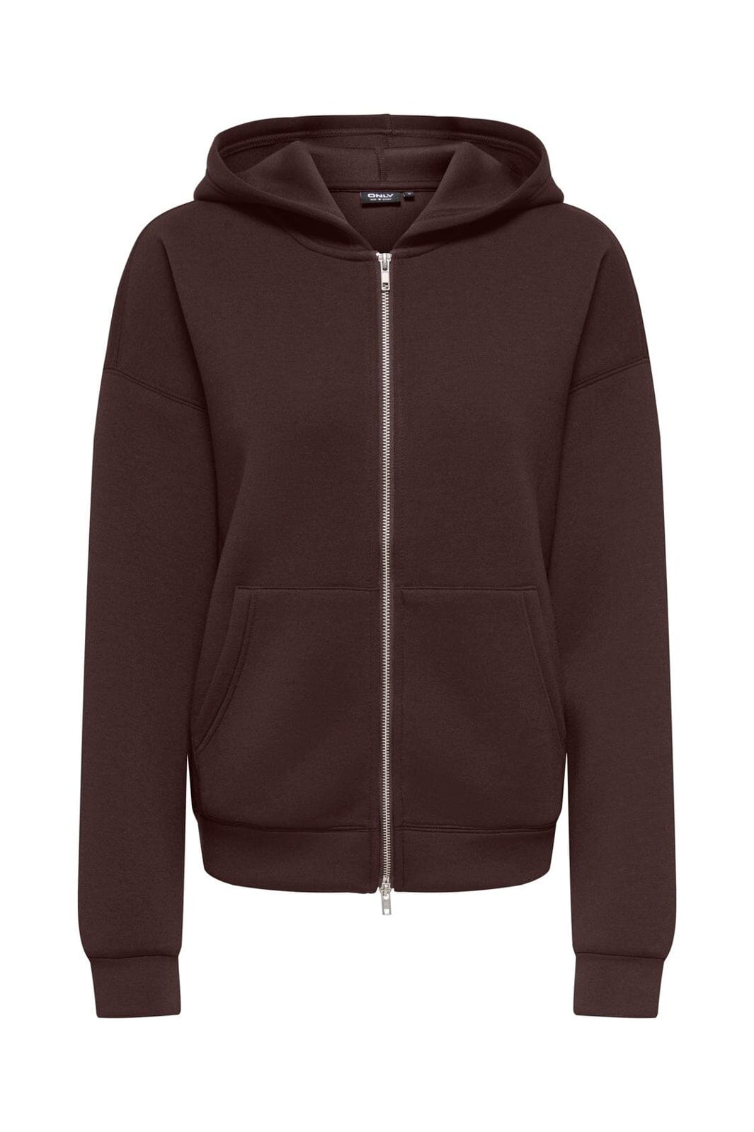 Only - Onlnaomi L/S Two-Way Zip Hoodie Swt - 5112667 Coffee Bean