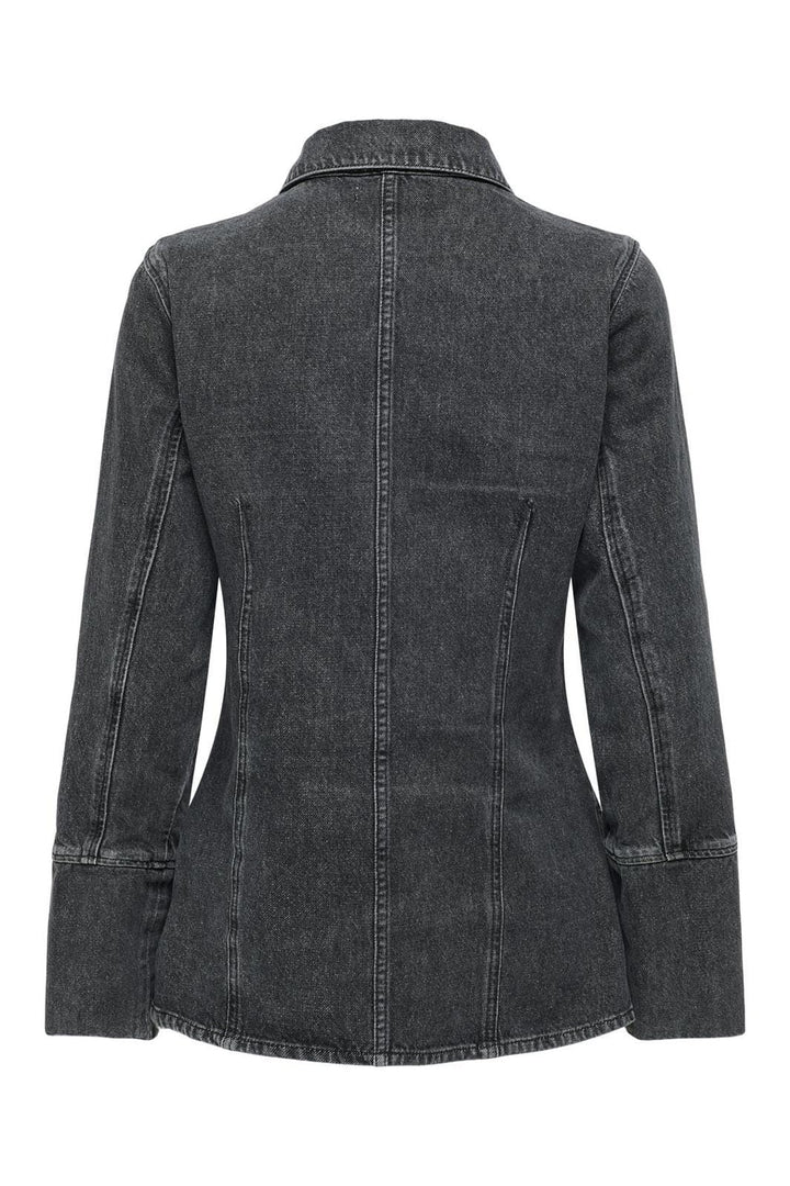 Only - Onlnara L/S Fitted Shirt Sik - 4717340 Washed Black