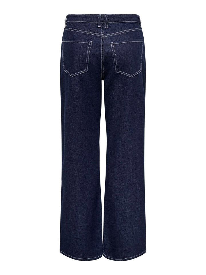 Only - Onlnehva Solid Wide Azg - 4608298 Dark Blue Denim Bukser 