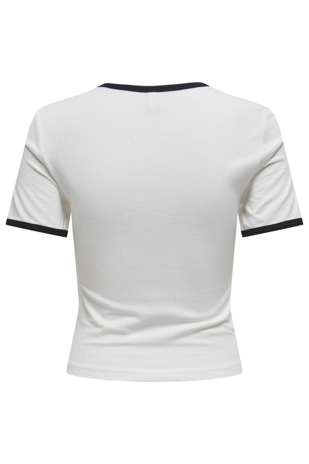 Only - Onlnina Life S/S Contrast Top Box - 4736434 Cloud Dancer Black+Print Marseille T-shirts 