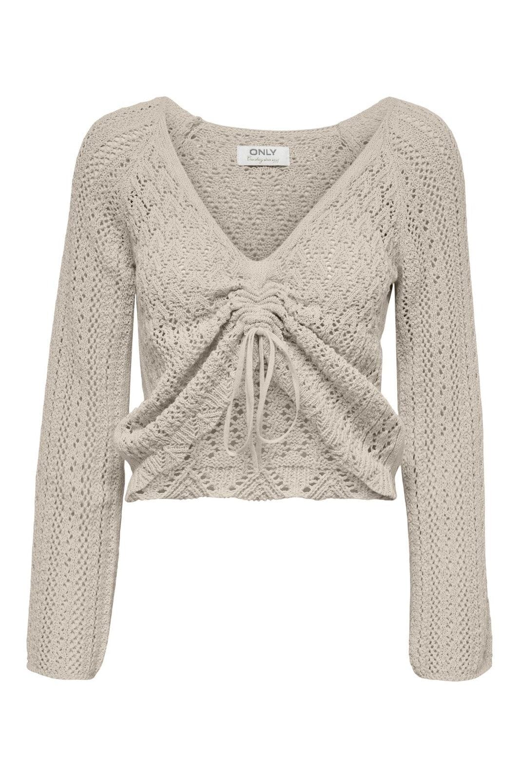 Only - Onlnola Life Ls Ruching Pullover Knt - 4030617 Pumice Stone Melange