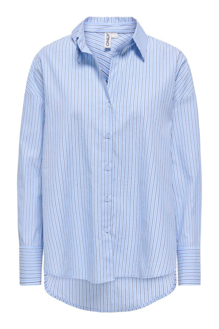 Only - Onloregon Assy L/S Shirt - 5083682 Serenity Bright White+Black Skjorter 