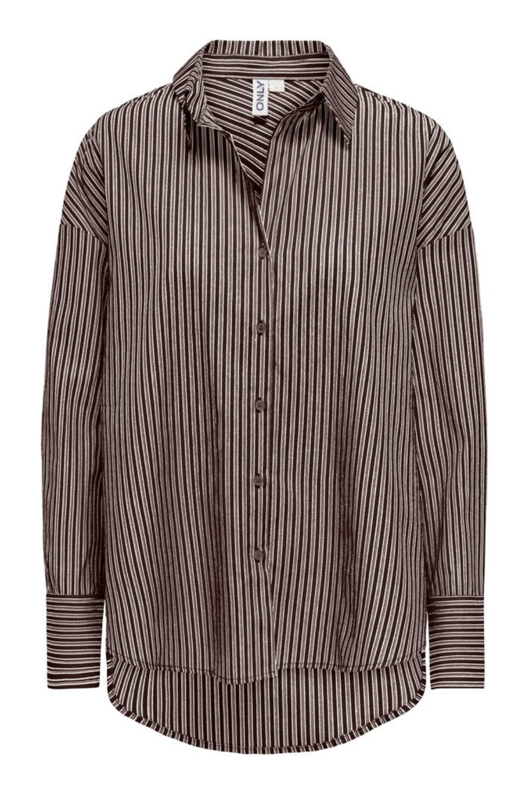 Only - Onloregon Assy L/S Shirt - 5137087 Coffee Bean Cloud Dancer+Taupe Gray Skjorter 
