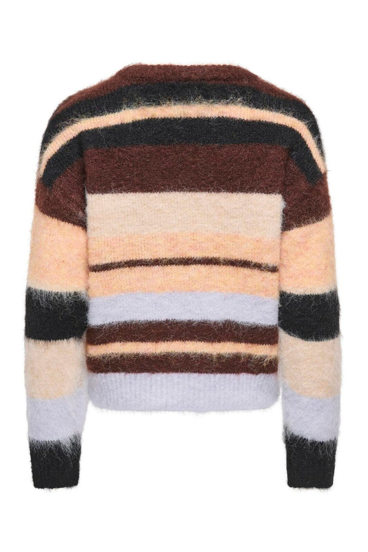 Only - Onlperil Ls O-Neck Cc Knt - 5070742 Pinecone Multi/Black/Lilac C/Buttercream/Alesan