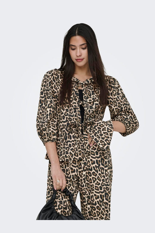 Only - Onlranina 3/4 Bow Top Cc - 4920542 Peyote Chic Leo