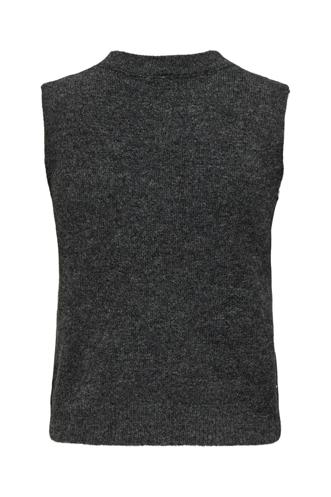 Only - Onlrenata Sl O-Neck Pearl Vest Knt - 4805610 Dark Grey Melange White Pearls