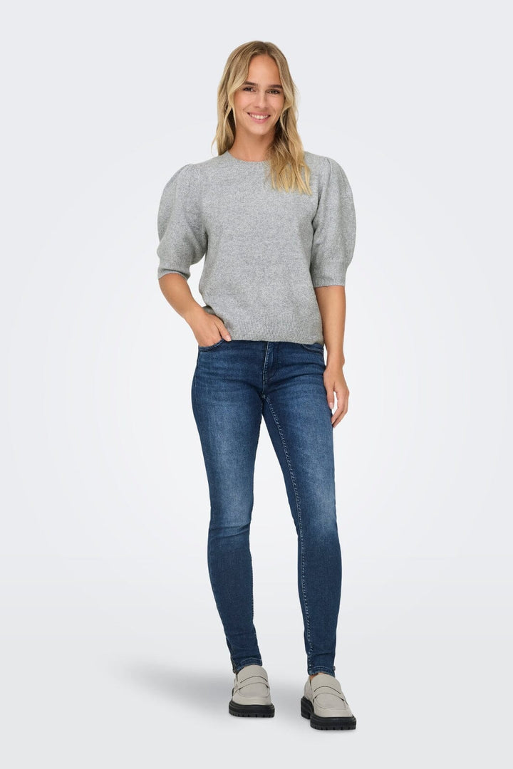 Only - Onlrica Life 2/4 Pullover Knt - 4602264 Light Grey Melange
