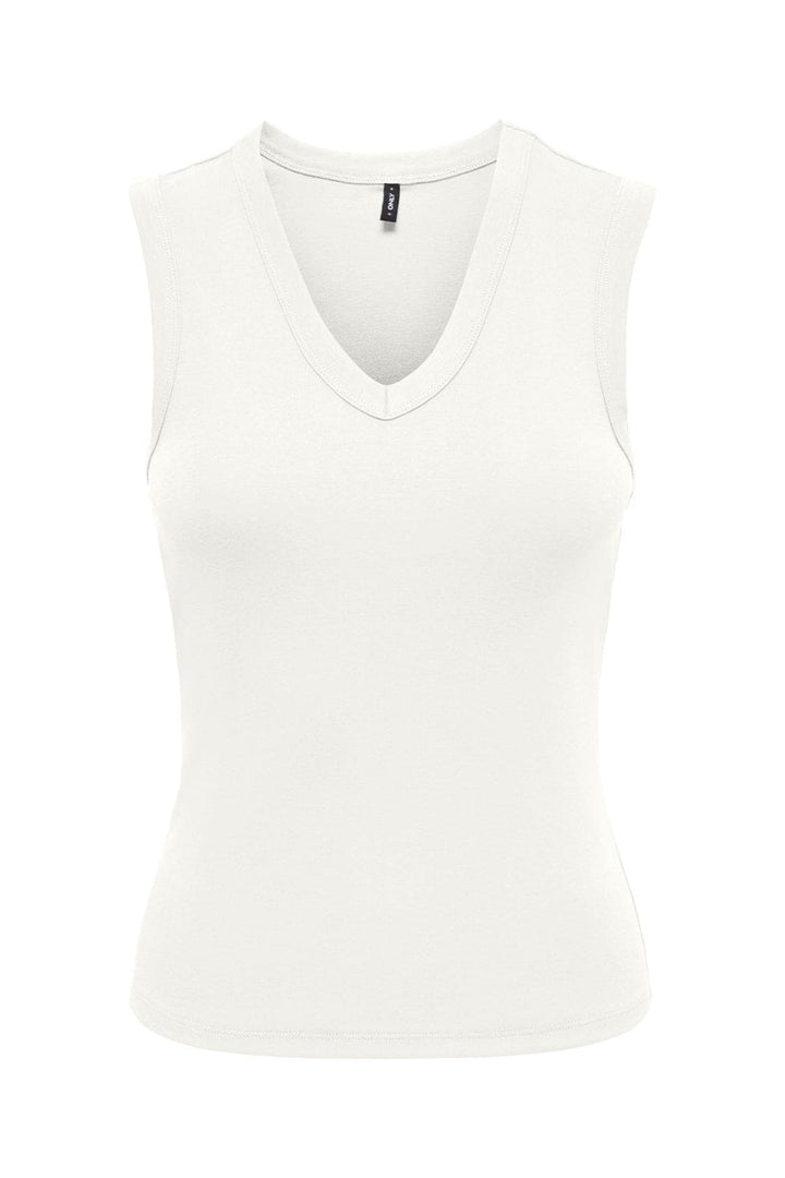 Only - Onlriley S/L V Neck Top - 5252844 Cloud Dancer
