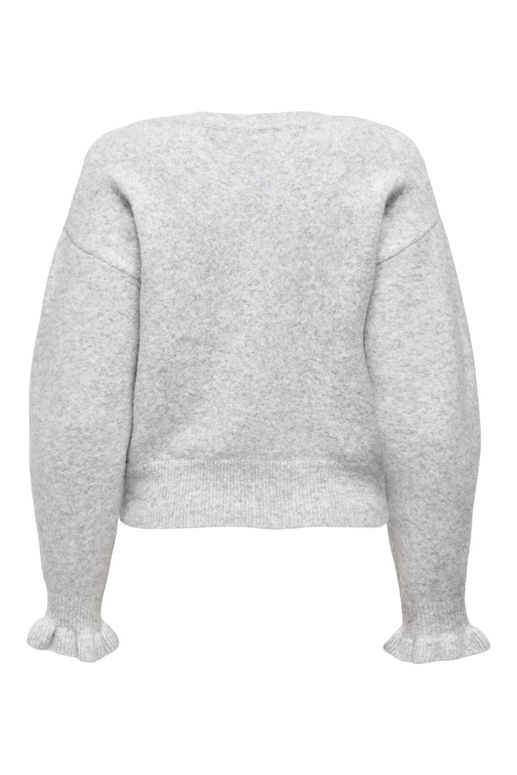 Only - Onlrima Life Ls Button Cardigan Knt - 4954763 Light Grey Melange Pearl Button