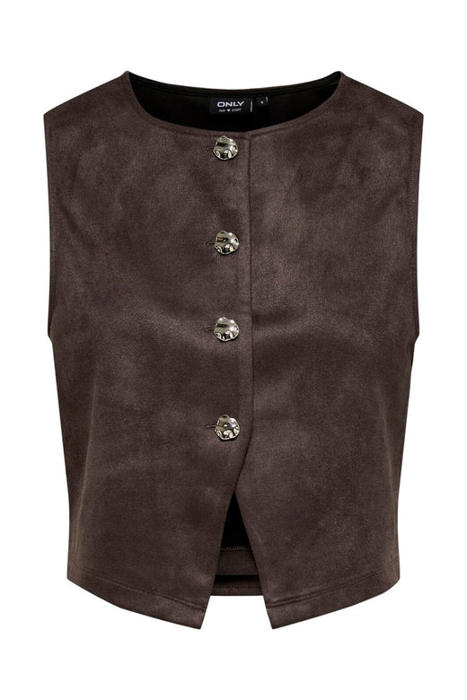 Only - Onlrinea S/L Button Vest Cc Swt - 5043026 Bracken