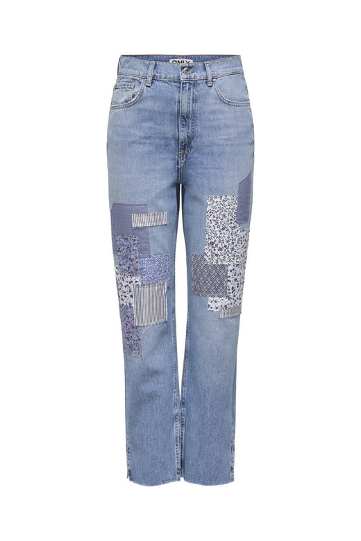 Only - Onlrobyn Str Reg Lank Patch Slit - 4806377 Medium Blue Denim