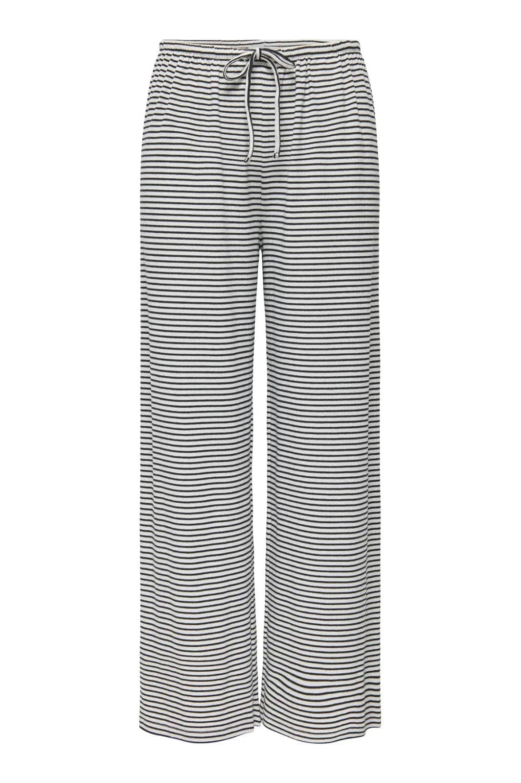 Only - Onlsaga Loose Pant - 4887145 Cloud Dancer Black Bukser 