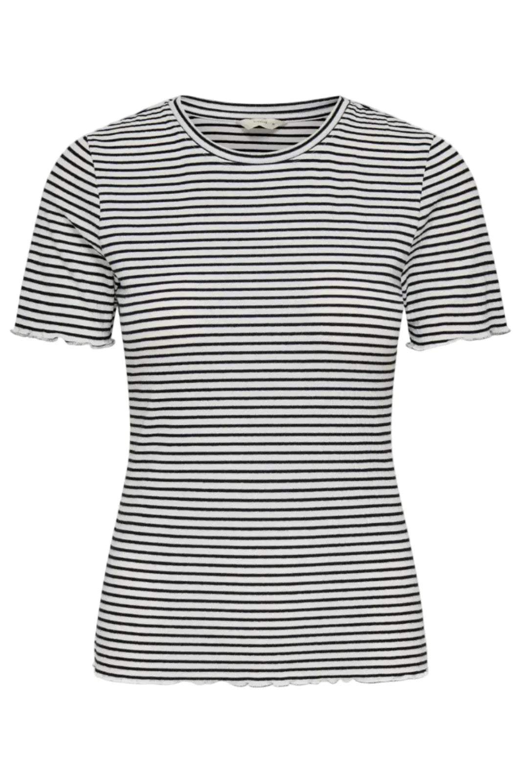 Only - Onlsaga O-Neck S/S Top - 5066462 Cloud Dancer Black T-shirts 