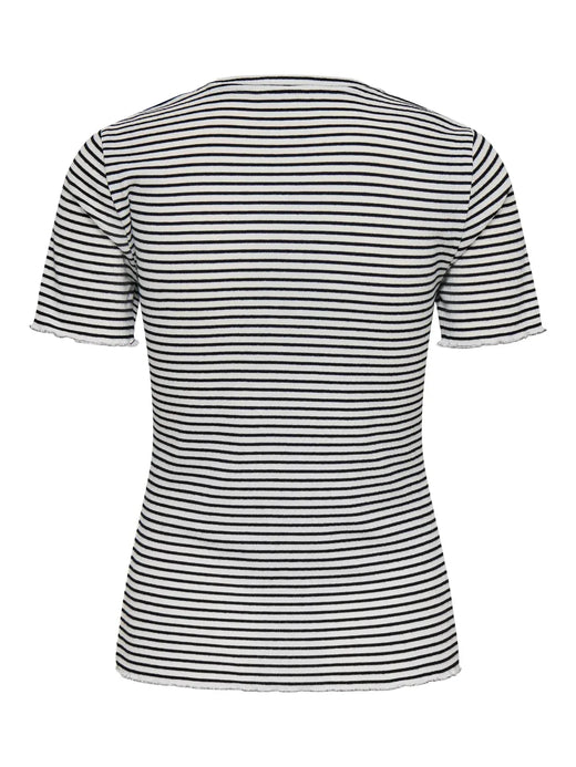 Only - Onlsaga O-Neck S/S Top - 5066462 Cloud Dancer Black T-shirts 