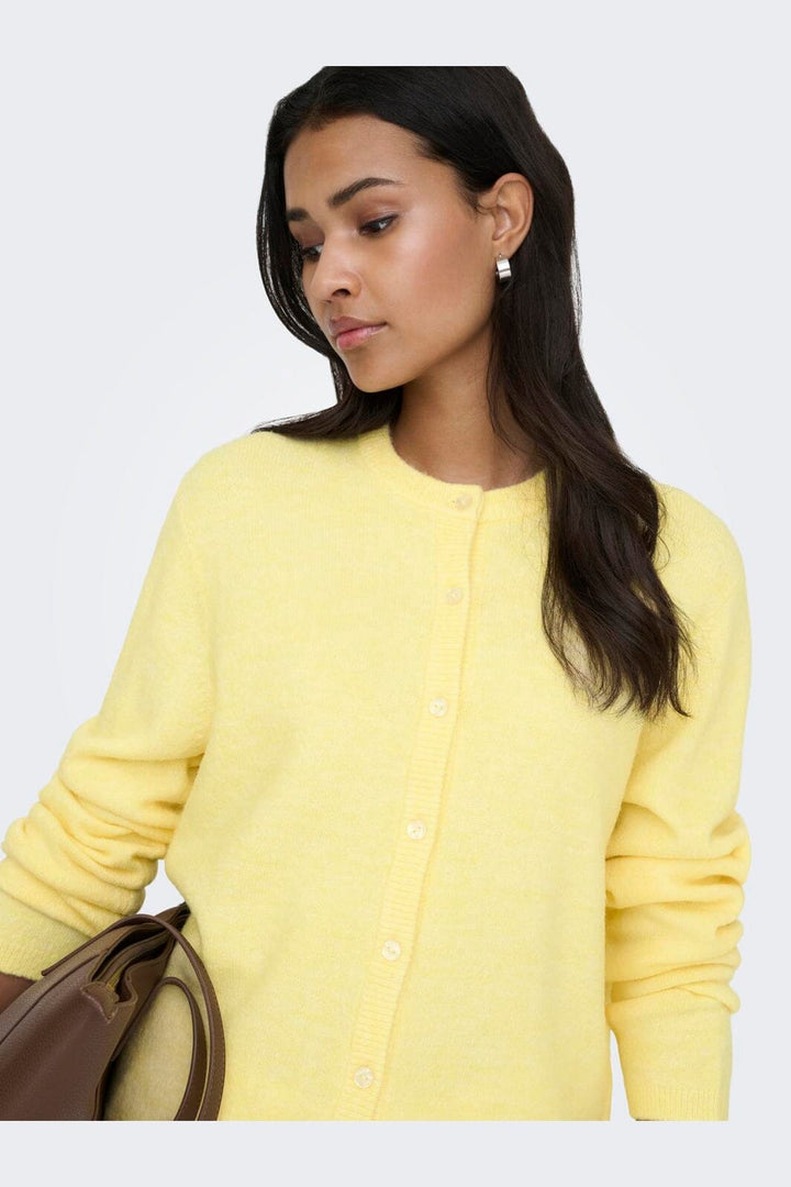 Only - Onlsimoni L/S O-Neck Cardigan Knt - 4987974 Mellow Yellow Melange