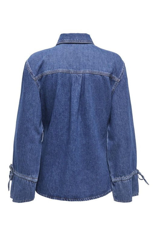 Only - Onlsmilla Ls Asym Tie Shirt Sik - 4879366 Medium Blue Denim