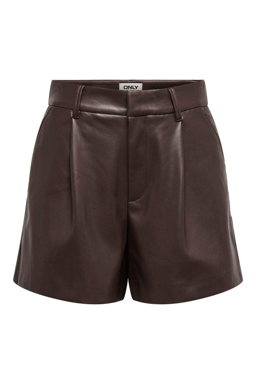 Only - Onlsmooth Faux Lea Shorts 2 - 4877047 Seal Brown