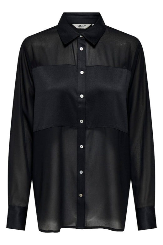 Only - Onlstar Life L/S Breeana Mix Shirt Solid - 4883781 Black Skjorter 
