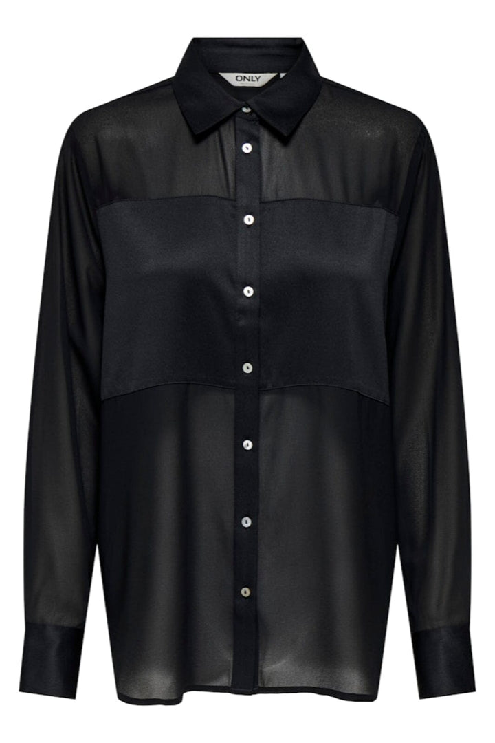 Only - Onlstar Life L/S Breeana Mix Shirt Solid - 4883781 Black Skjorter 