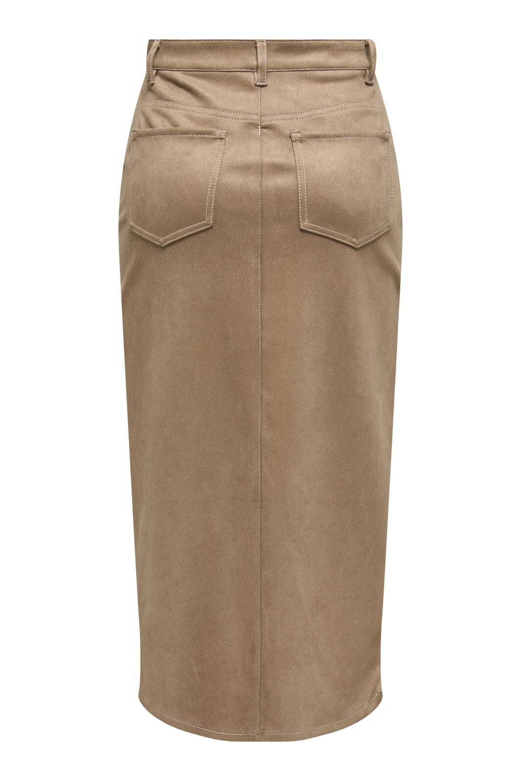 Only - Onlstina Life Faux Suede Skirt Cc - 4786482 Cocoa Créme W Contrast Stitch