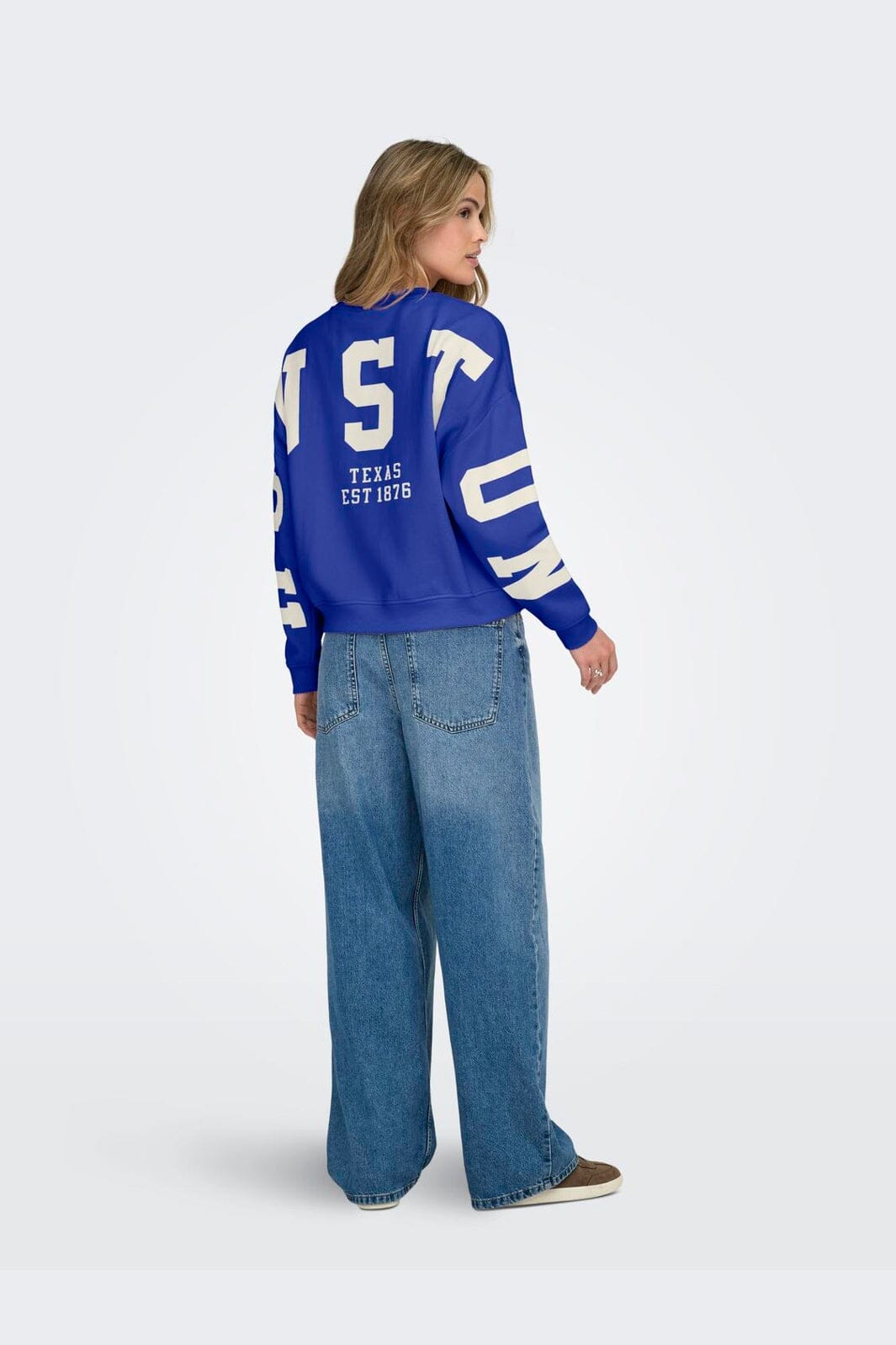 Only - Onlsweat L/S Back/Sleeve Print Swt - 4845924 Surf The Web Birch Houston Print