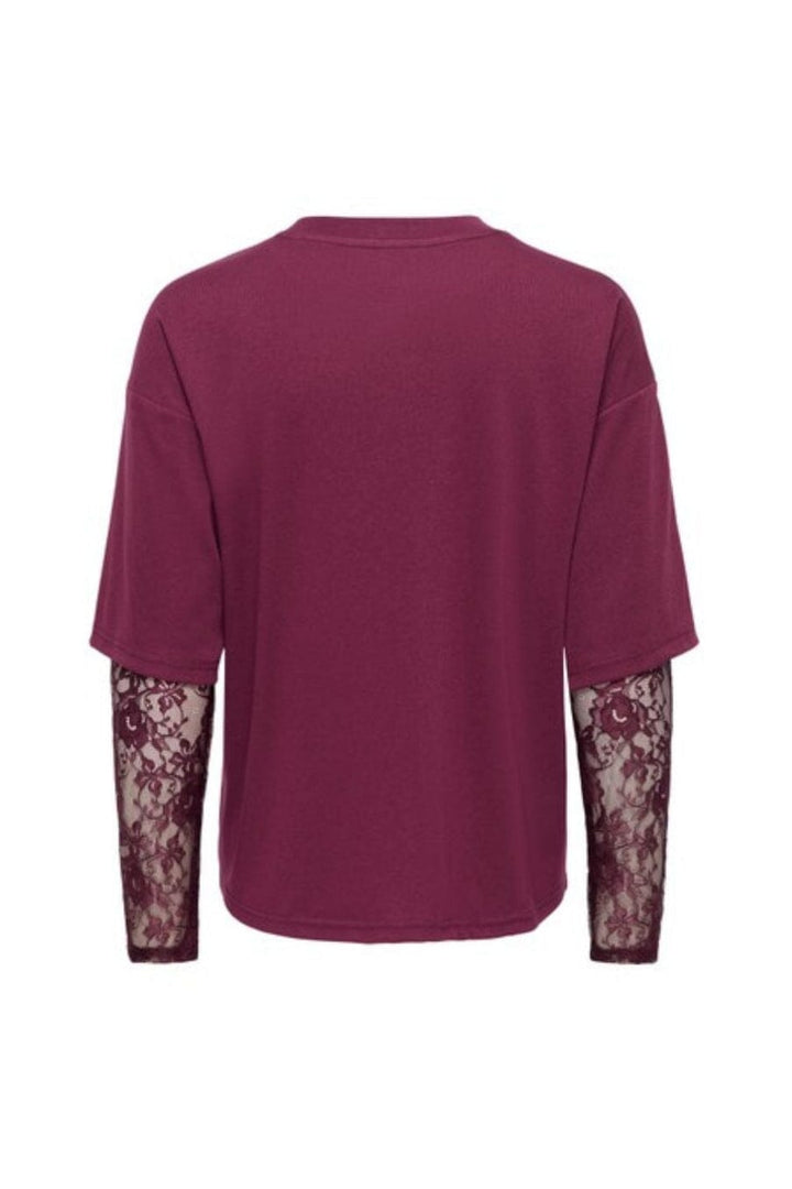 Only - Onltahlia L/S Lace Top - 5094140 Fig Dtm Lace T-shirts 
