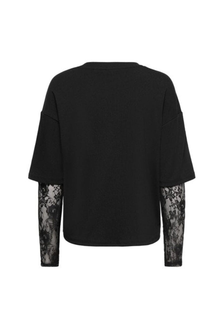 Only - Onltahlia L/S Lace Top - 5104059 Black Dtm Lace T-shirts 