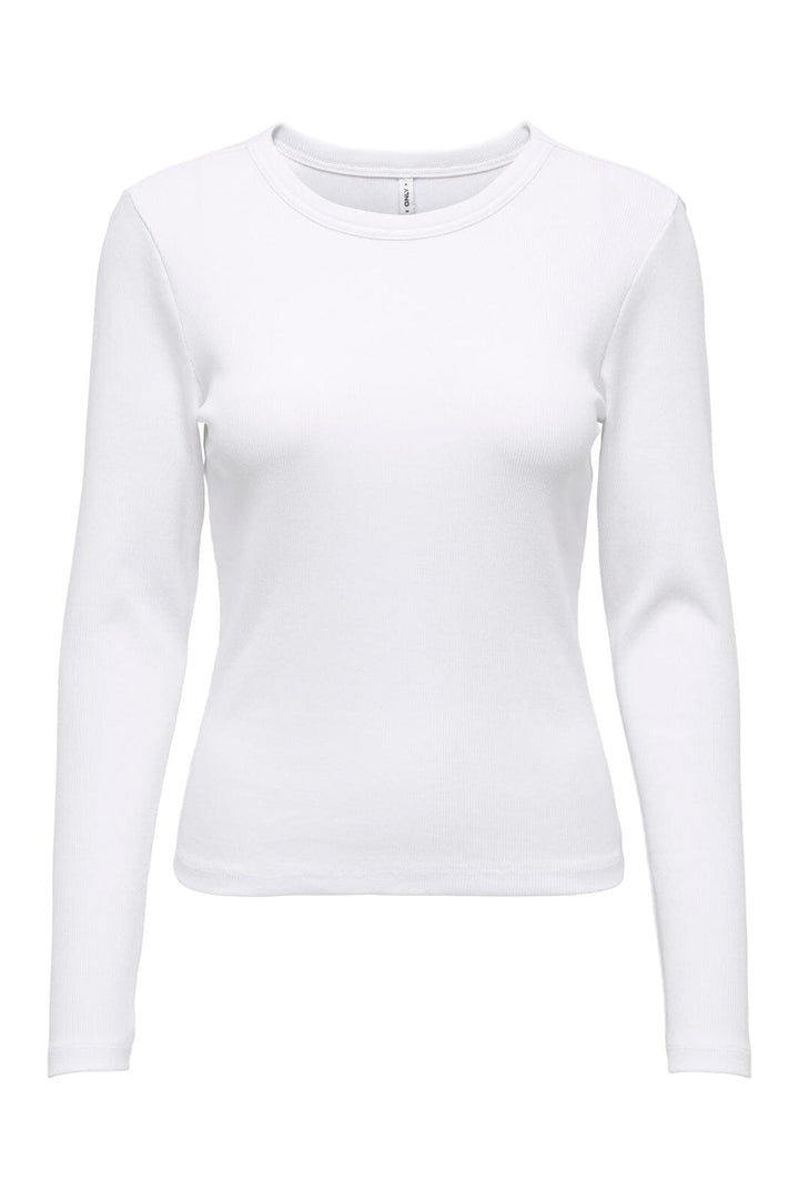 Only - Onlval L/S O-Neck Top - 4982408 Bright White