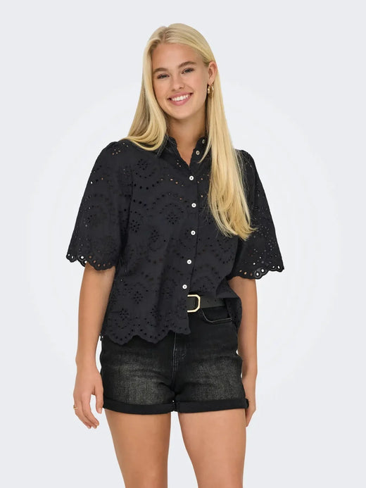 Only - Onlvalais S/S Shirt - 4840874 Black Skjorter 