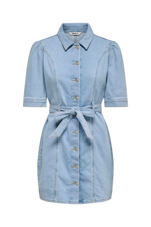 Only - Onlvibbe Ss Belt Dress Akm - 4995540 Light Blue Denim