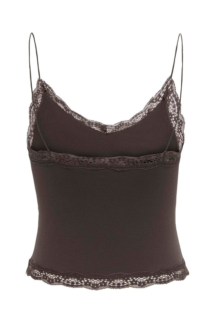 Only - Onlvicky Lace Seamless Cropped Top - 4928685 Seal Brown