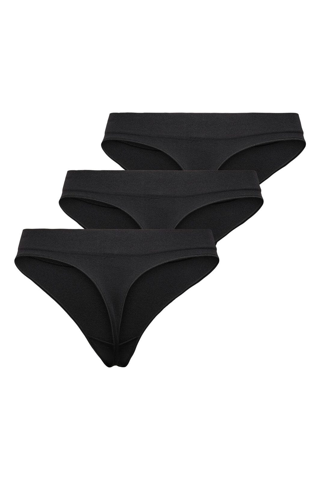 Only - Onlvicky Rib S-Les Thong 3-Pack Acc - 4226680 Black X 3