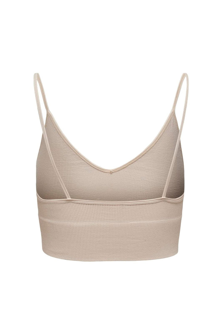 Only - Onlvicky Rib Seamless Vneck Top Acc - 3628041 Peach Taffy