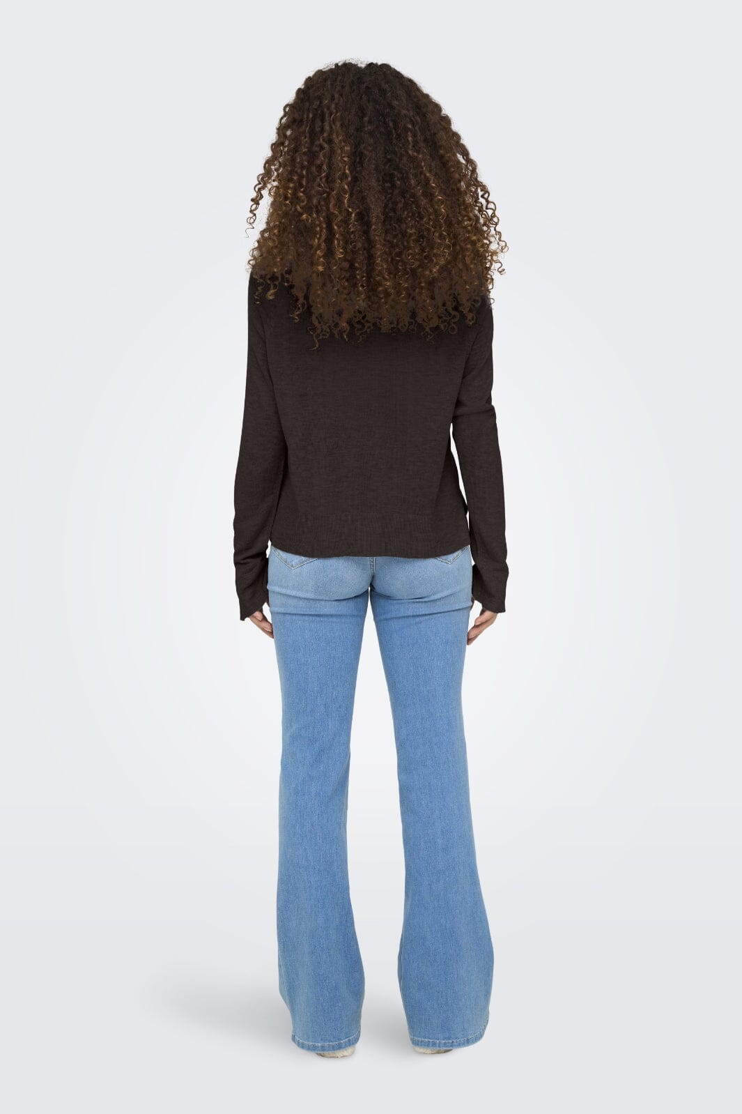 Only - Onlvienna Ls O-Neck Knt - 4838284 Chocolate Torte Melange