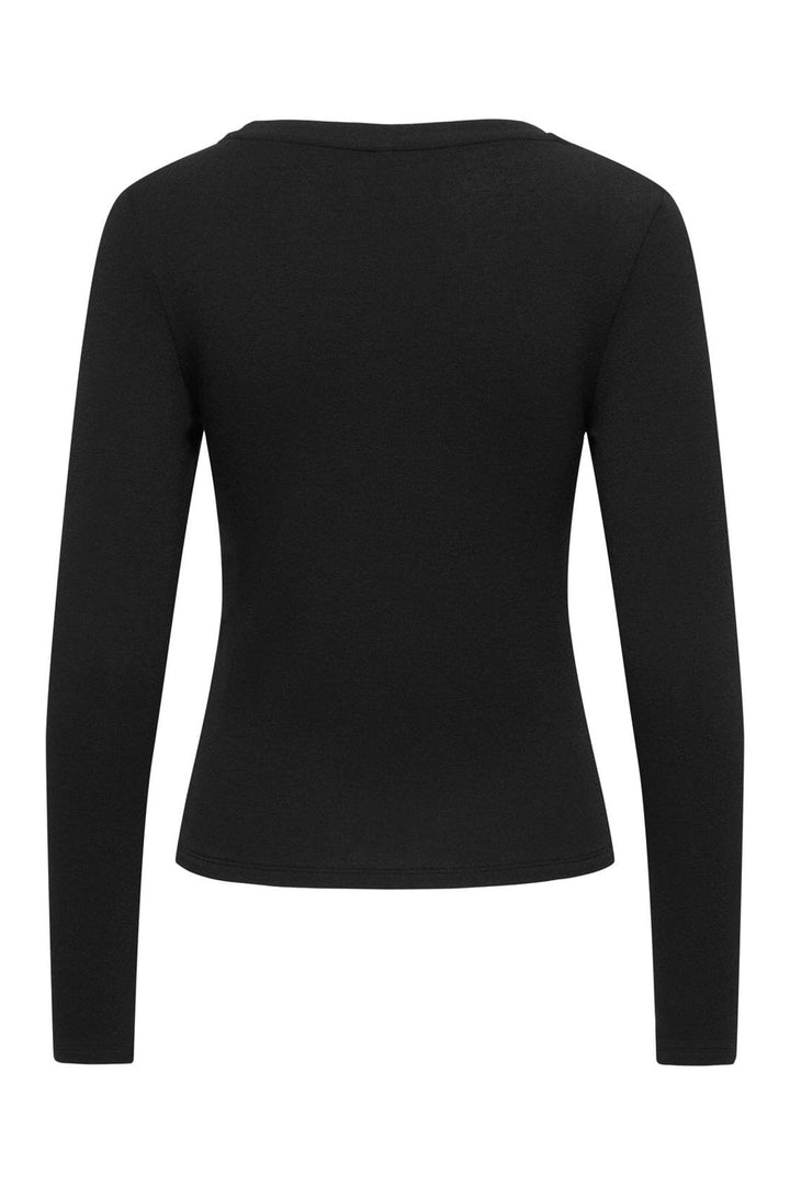 Only - Onlvirro L/S U-Neck Double Top - 5169838 Black Cloud Dancer