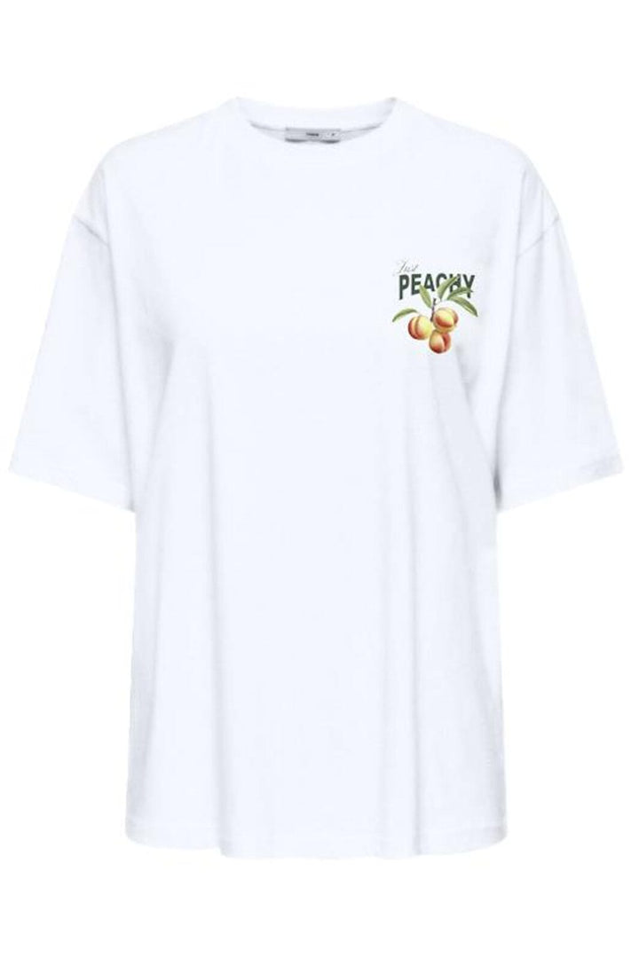 Only - Onlvivvi Life S/S Lovely Top - 4841615 Bright White Just Peachy