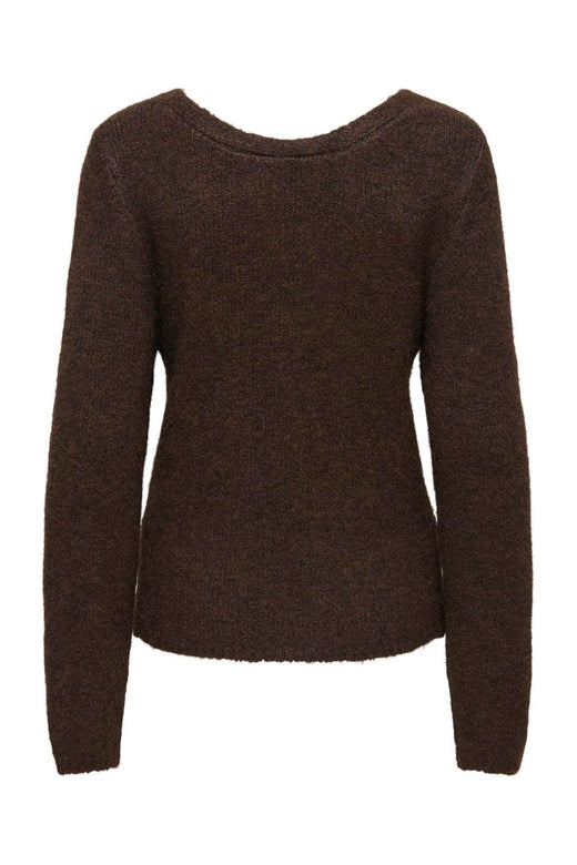 Only - Onlzaggie Life Ls V-Neck Reversib Knt - 5046801 Seal Brown