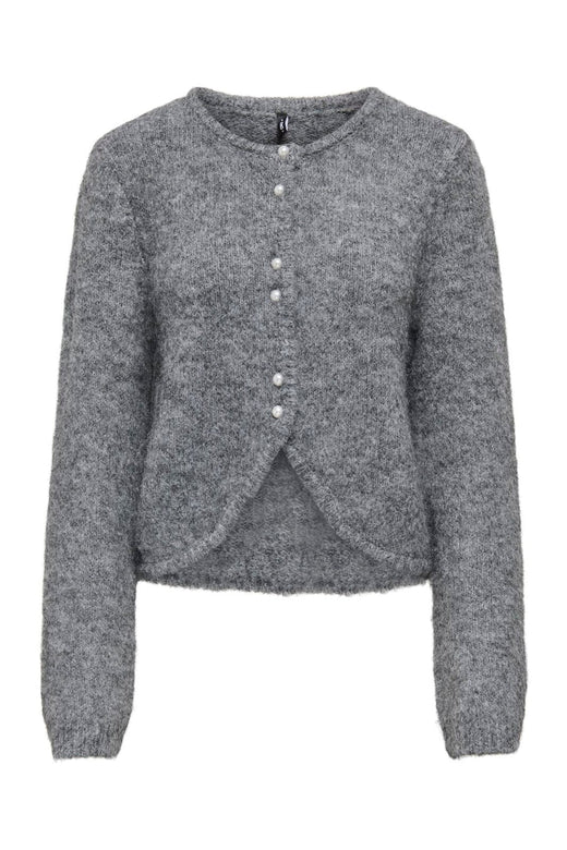 Only - Onlzaggie Ls Button Cardi Cc Knt - 5027936 Dark Grey Melange Pearl Button