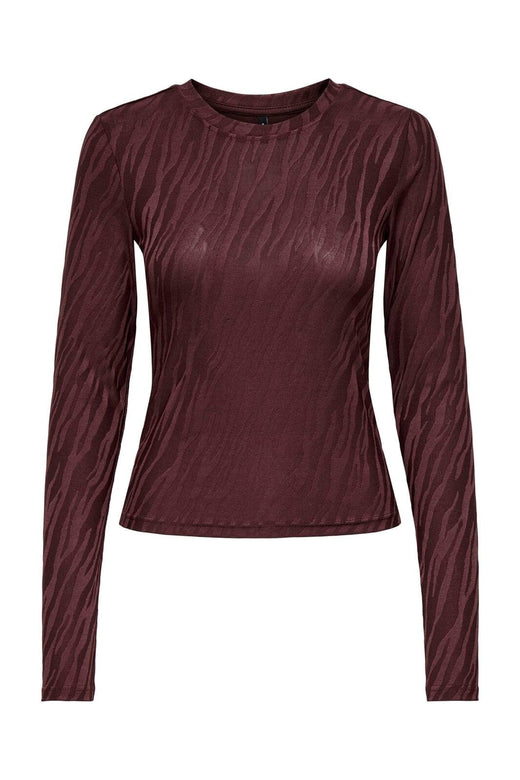 Only - Onlzele L/S Roundneck Top - 4916070 Decadent Chocolate Jose Zebra