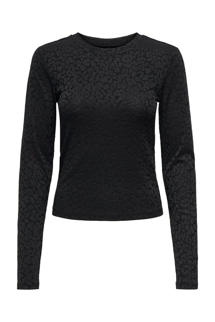 Only - Onlzele L/S Roundneck Top - 4916071 Black Joh Leo