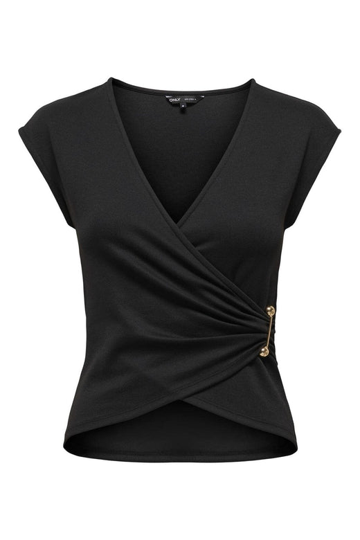Only - Pgmatilda S/L Draped Top - 5085403 Black