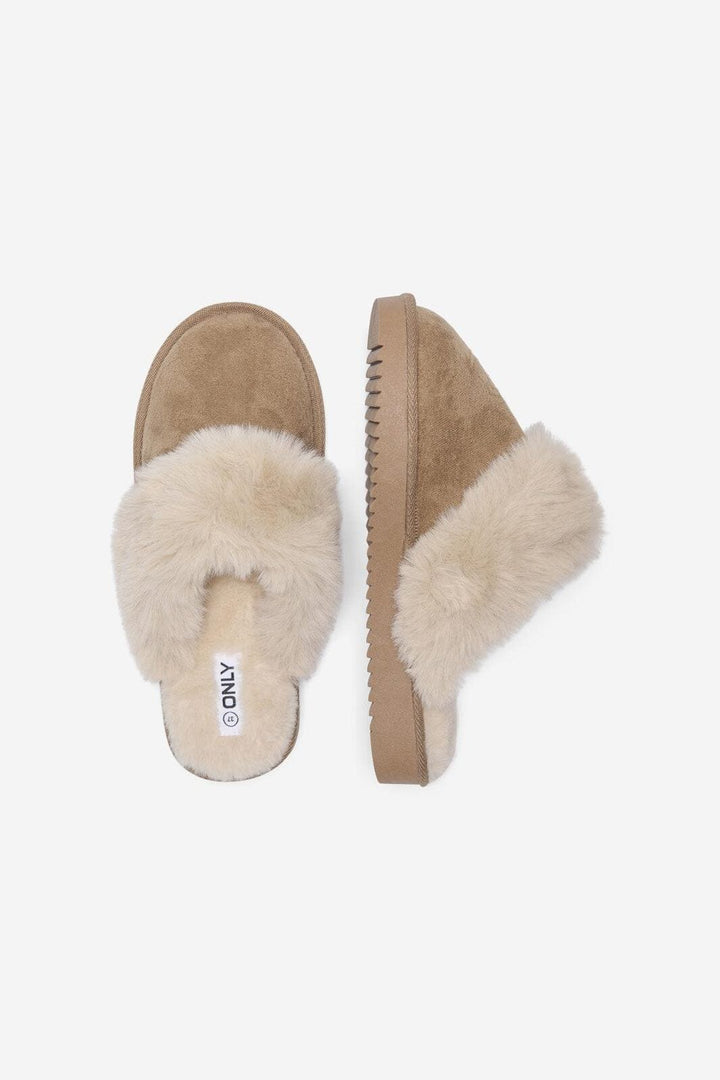 Only Shoes - Onlcath Teddy Homeslipper - 4841815 Cognac