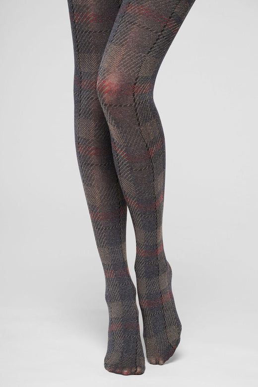 Oroblu - Oroblu Soft Plaid Tights 60 Tights Vobc68607 - Black Strømpebukser 