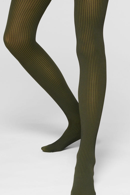 Oroblu - Oroblu Vertical Rib Tights 60 Tights Vobc68604 - Black/Botanic Strømpebukser 