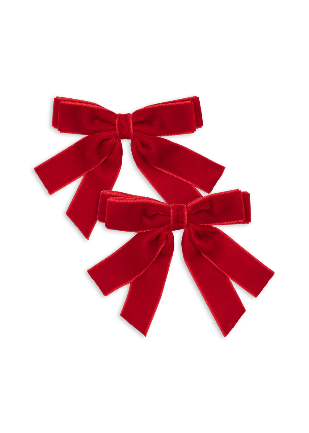 Konges Sløjd - 2 Pack Velvet Double Bow Hair Clips Ks104185 - Barbados Cherry